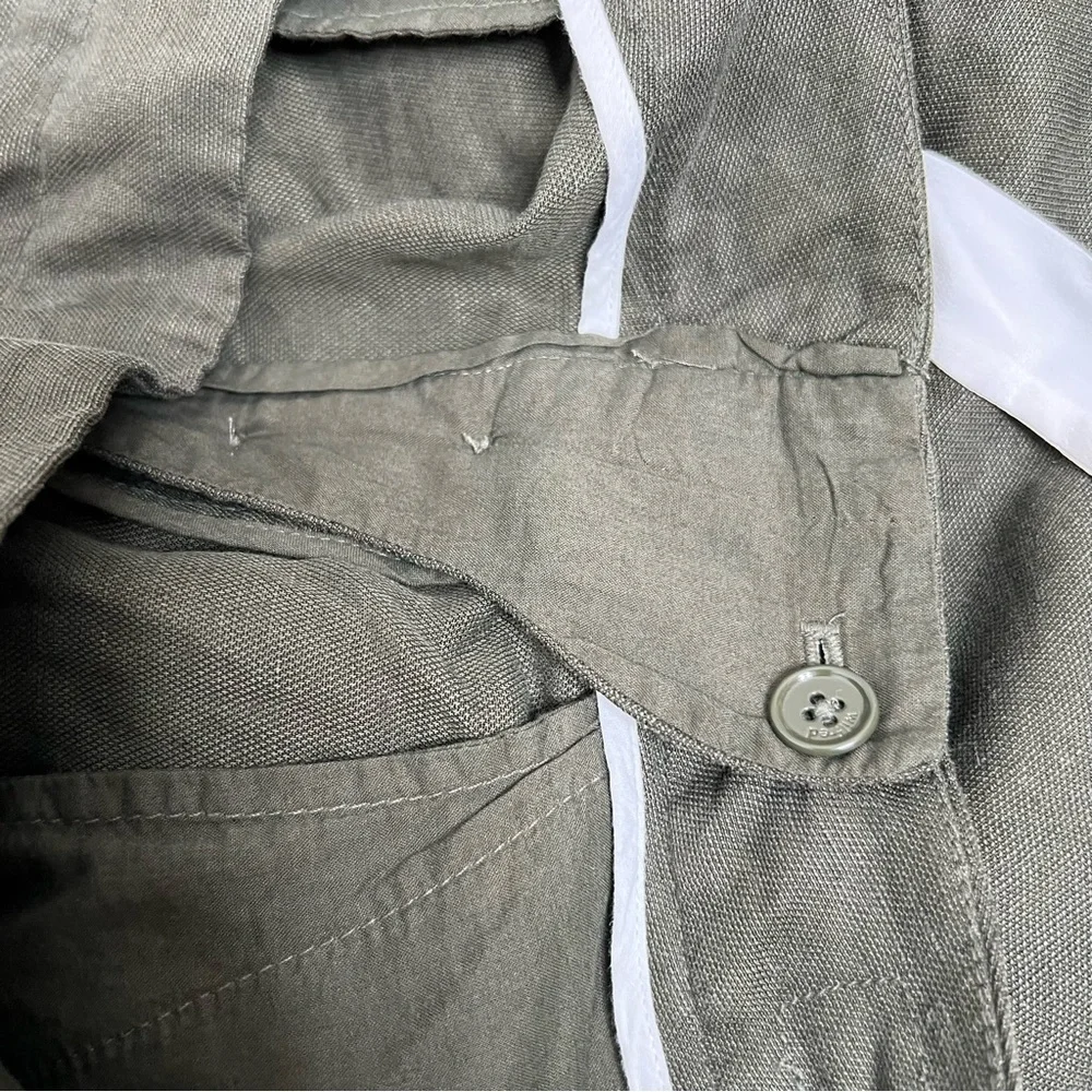 Aritzia Wilfred Allant Linen High Rise Tie Waist Pants Green Size 8